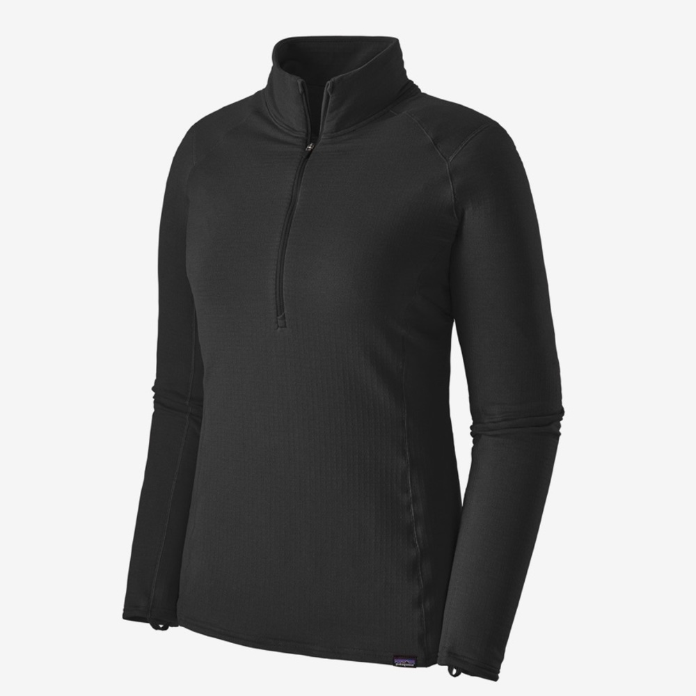 Patagonia Women's Capilene Thermal Weight Zip-Neck in Black Sz S EUC